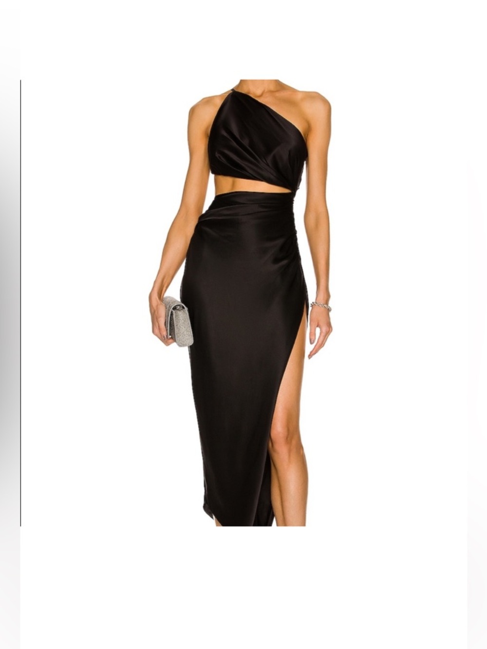 The Sei One-Shoulder Black Dress with Elevated Cut Out
